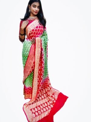 Alia Bhatt Style Bandhani Banarasi Saree: Celebrity Elegance - Vastra ShringarSAREEVastra ShringarVastra ShringarAlia Bhatt Style Bandhani Banarasi Saree: Celebrity Elegance