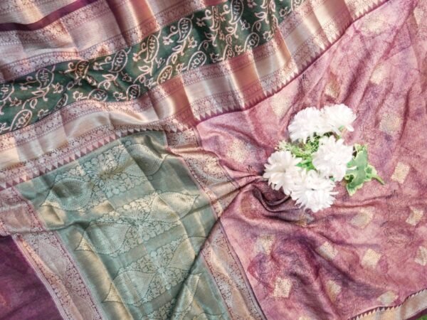 Brocate Katan Silk with Fancy Block Print Saree - Vastra ShringarSAREEVastra ShringarVastra ShringarBrocate Katan Silk with Fancy Block Print Saree