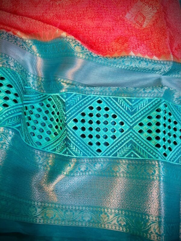 Brocket Dupion Silk with Kashmiri Katwar Embroidery - Vastra ShringarSAREEVastra ShringarVastra ShringarBrocket Dupion Silk with Kashmiri Katwar Embroidery