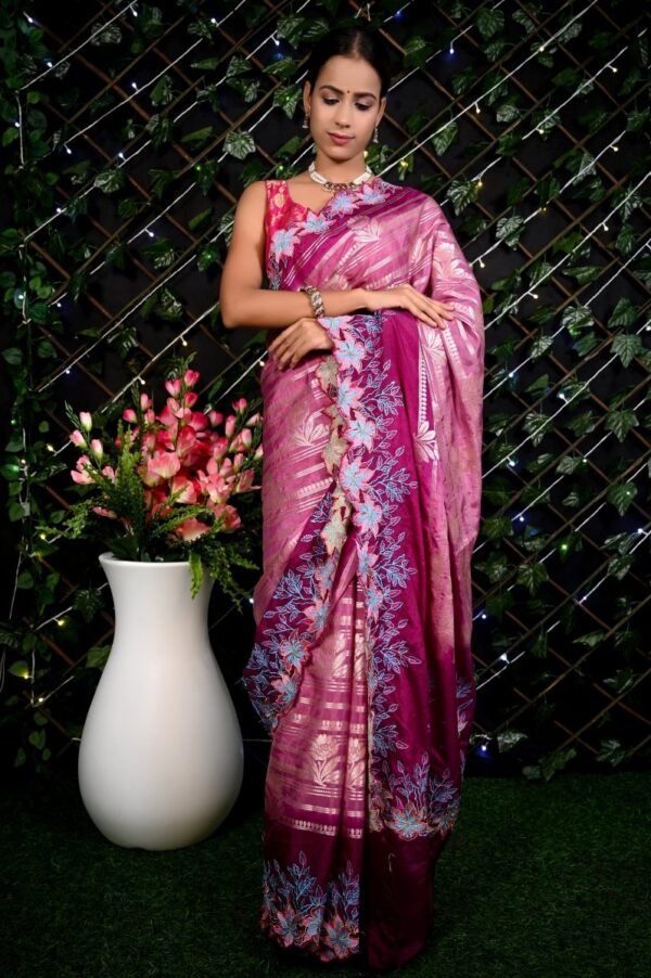 Katwar Katan Silk Saree with Beautiful Embroidery - Vastra ShringarSAREEVastra ShringarVastra ShringarKatwar Katan Silk Saree with Beautiful Embroidery