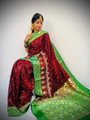 Perfect Match: Embroidered Banarasi Silk Sarees for Every Occasion - Vastra ShringarSAREEVastra ShringarVastra ShringarPerfect Match: Embroidered Banarasi Silk Sarees for Every Occasion