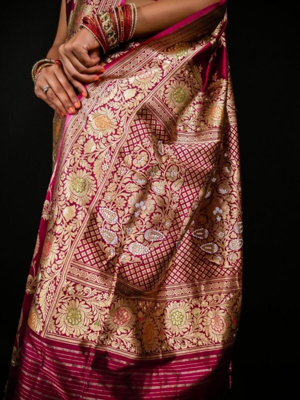 Pure Katan Silk Jaal Design - Vastra ShringarSAREEVastra ShringarVastra ShringarPure Katan Silk Jaal Design