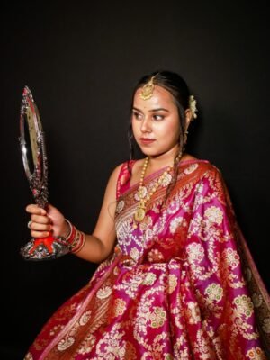 Pure Katan Silk Saree with Graceful Meena Work - Vastra ShringarSAREEVastra ShringarVastra ShringarPure Katan Silk Saree with Graceful Meena Work