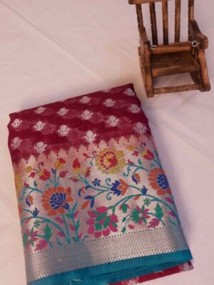 Pure Kota Saree with Paithani Border - Vastra ShringarSAREEVastra ShringarVastra ShringarVS009Pure Kota Saree with Paithani Border - Vastra Shringar