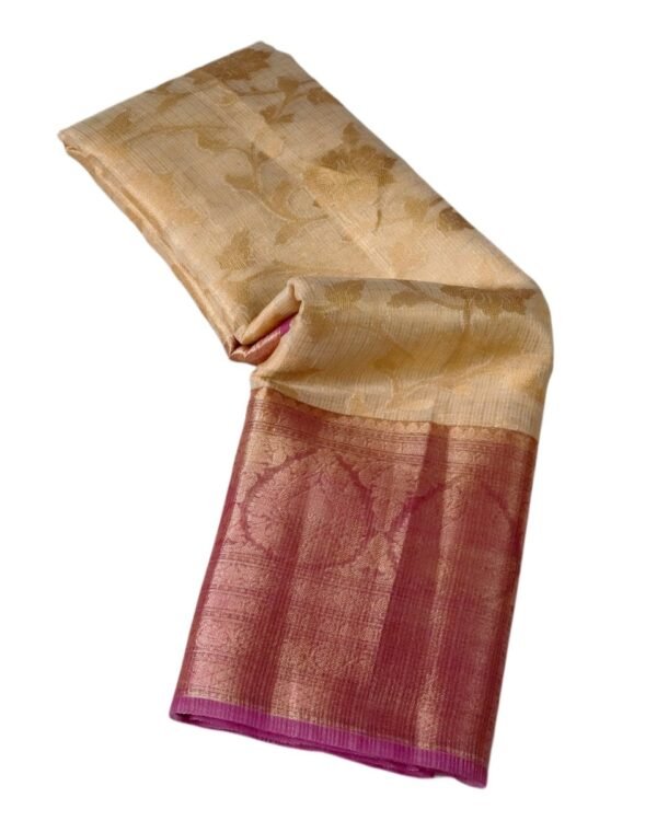 Tissue Silk Saree with Golden Zari Motifs - Vastra ShringarSAREEVastra ShringarVastra ShringarVS241Tissue Silk Saree with Golden Zari Motifs