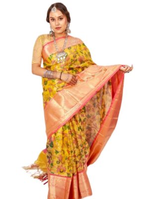 Tissue Silk Wasket Print Saree - Vastra ShringarSAREEVastra ShringarVastra ShringarTissue Silk Wasket Print Saree